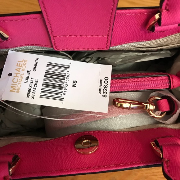 Michael Kors Hailee Xs Satchel granita Pink Bag - Picture 7 of 8